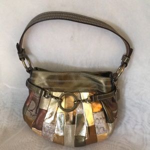 Coach leather,metallic Bag.